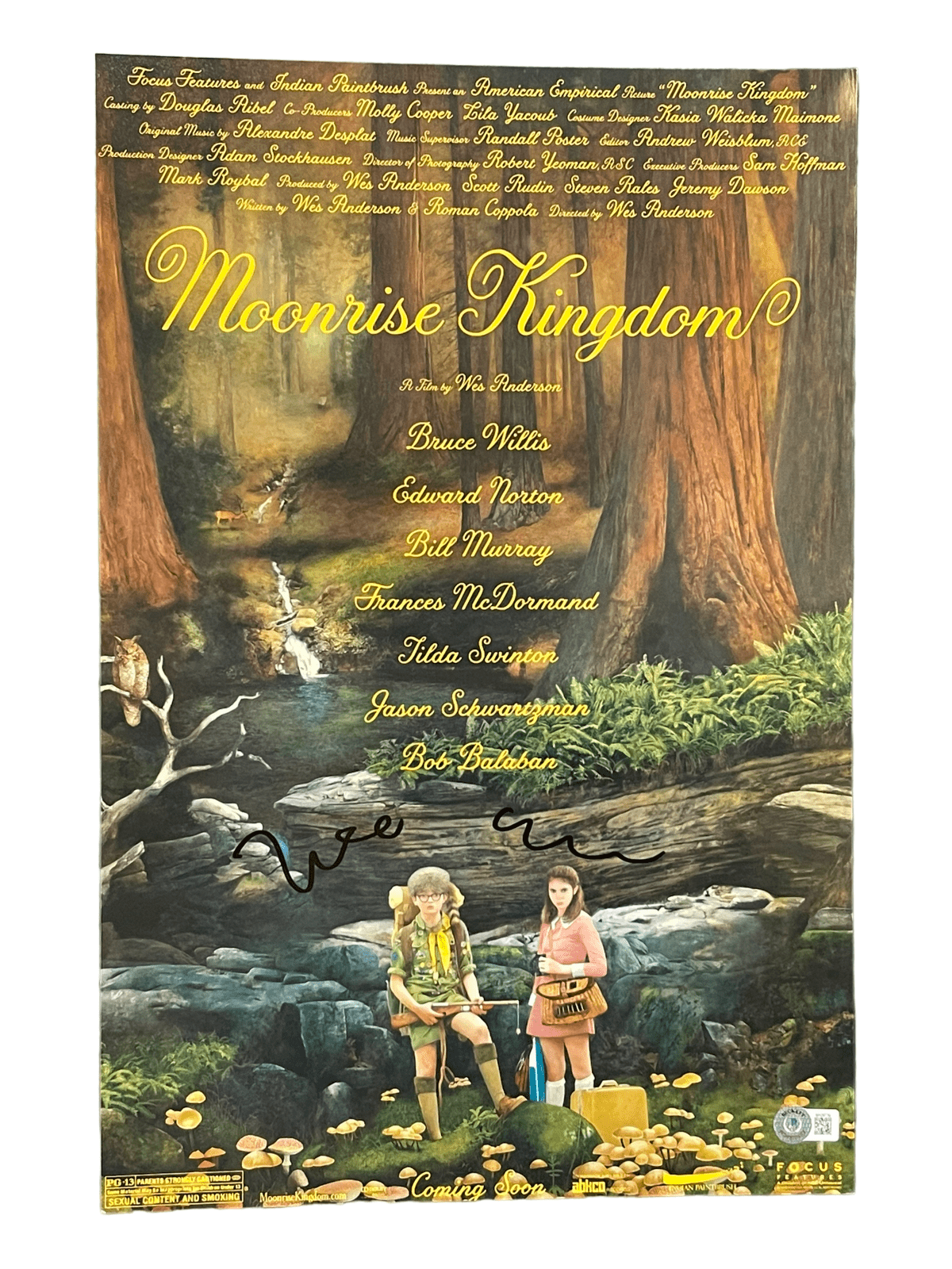 Wes Anderson Signed 12x18 Photo from Moonrise Kingdom Beckett COA