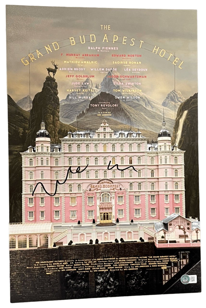 Wes Anderson Signed 12x18 Photo from The Grand Budapest Hotel Beckett COA