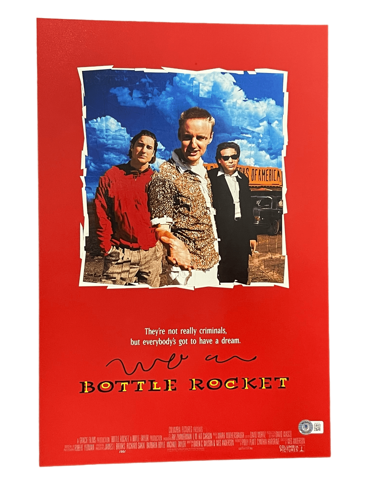Wes Anderson Signed 12x18 Photo from Bottle Rocket Beckett COA