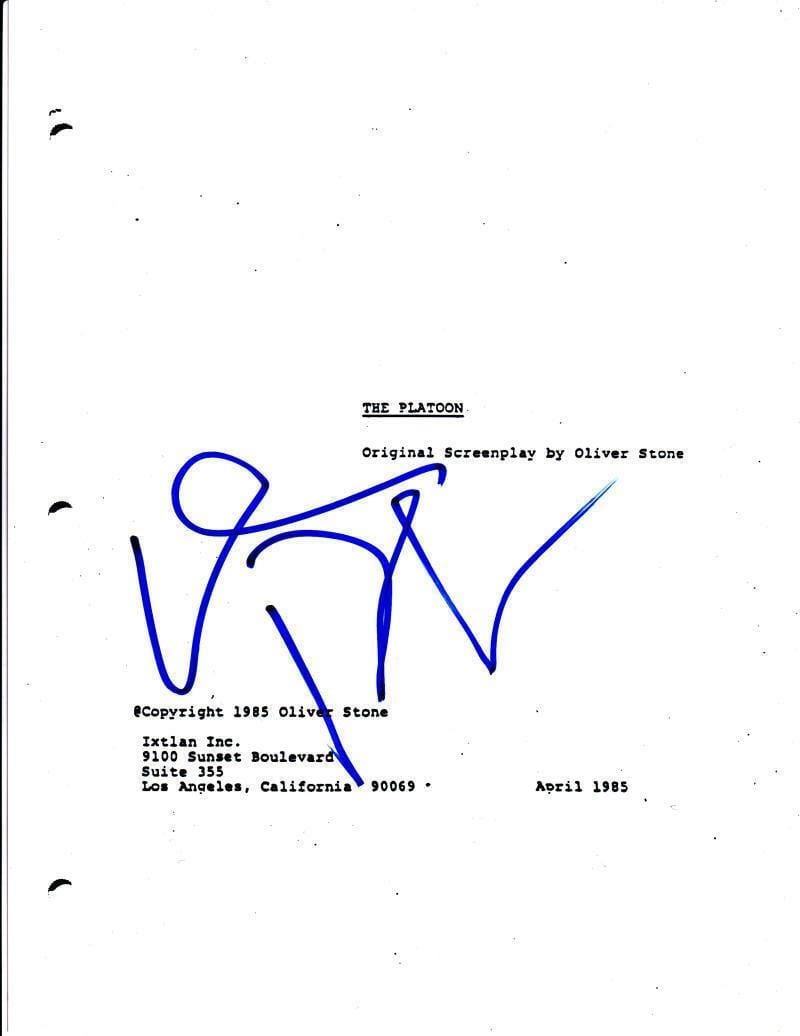 Willem Dafoe Authentic Autographed 'The Platoon' Script - Prime Time Signatures - TV & Film