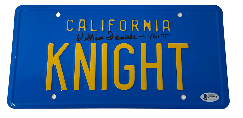 William Daniels Signed License Plate from Knight Rider Beckett COA