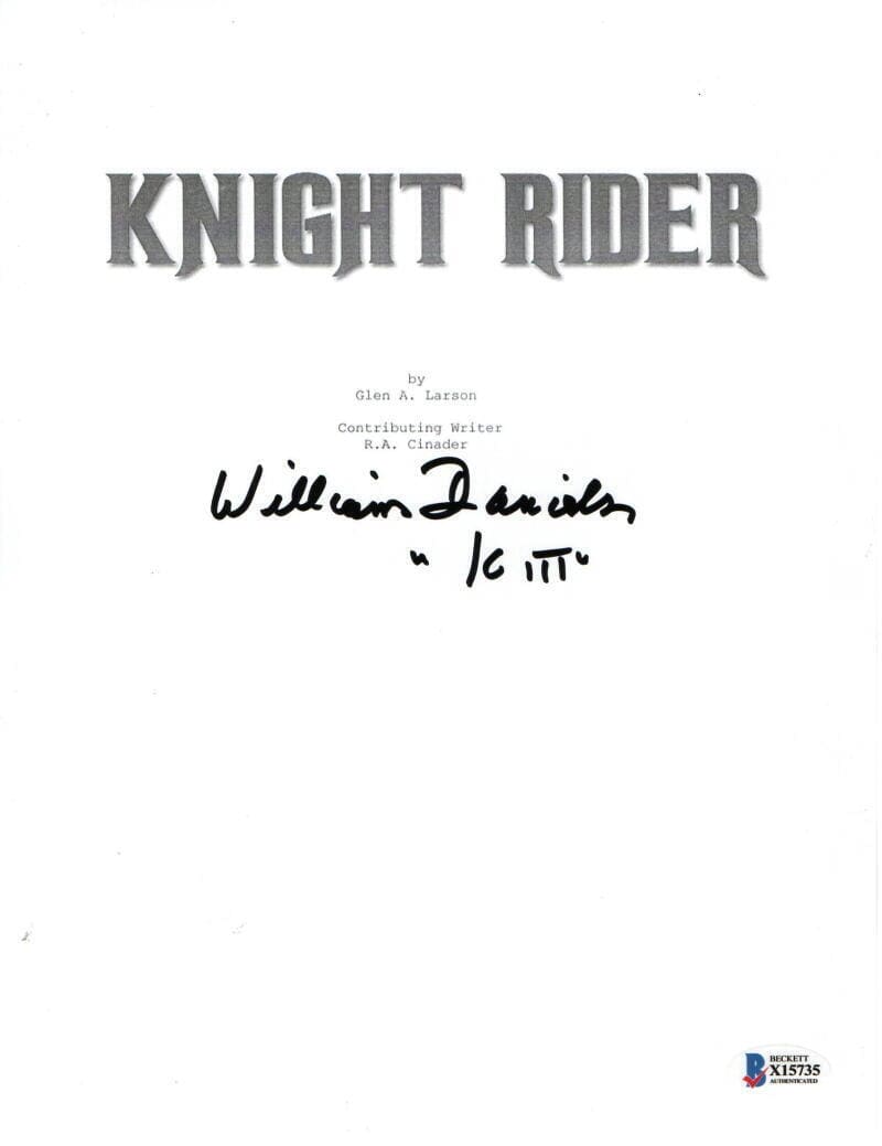 William Daniels Signed Script from Knight Rider Beckett COA