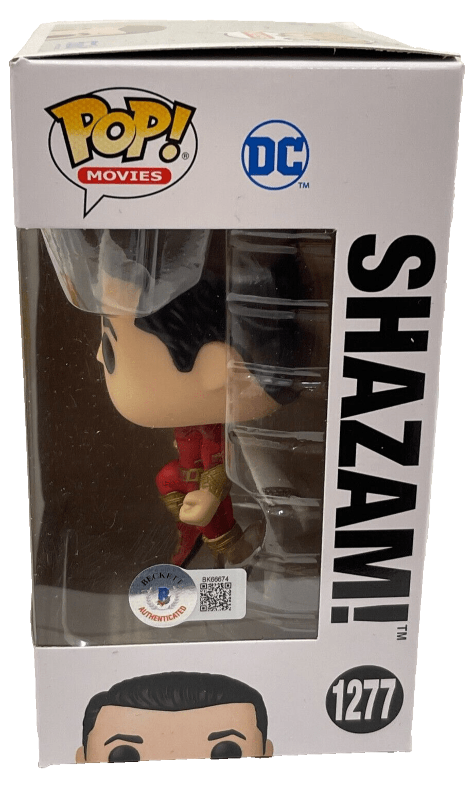 Zachary Levi Signed Funko from Shazam! Beckett COA - Detail View